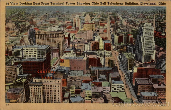 View Looking East From Terminal Tower Cleveland Ohio