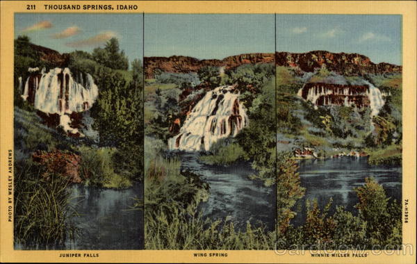 Juniper Falls, Wing Spring, Minnie Miller Falls, Thousand Springs Hagerman Idaho