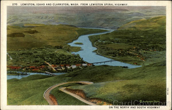 Leiston, Idaho, and Clarkston, Wash., from Lewiston Spiral Highway