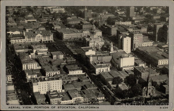 Aerial View, Portion of Stockton, California