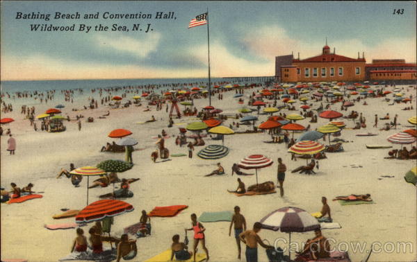 Bathing Beach and Convention Hall Wildwood-By-The-Sea New Jersey
