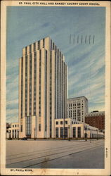 City Hall and Ramsey County Court House Postcard
