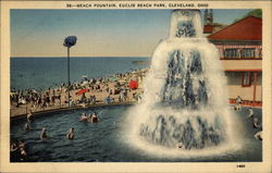 Beach Fountain, Euclid Beach Park Postcard