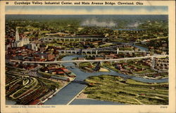 Cuyahoga Valley, Industrial Center and Main Avenue Bridge Postcard