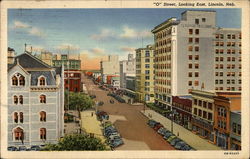 "O" Street, Looking East Lincoln, NE Postcard Postcard