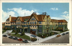 Eureka Inn - Set in a Beautiful Garden on an entire city block California Postcard Postcard