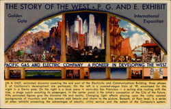 The Story of the West P.G. and E. Exhibit Golden Gate International Exposition Postcard