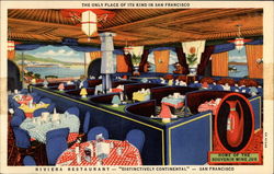 Riviera Restaurant - "Distinctively Continental" Postcard