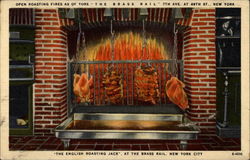 "The English Roasting Jack", At the Brass Rail Postcard