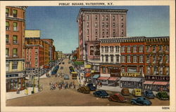 Public Square Watertown, NY Postcard Postcard