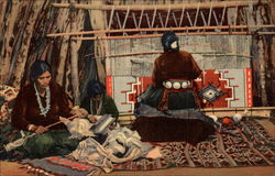 How Navajo Rugs Are Made Postcard