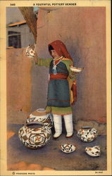 A youthful pottery vendor Postcard
