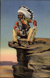 The Young Indian Scout Native Americana Postcard Postcard
