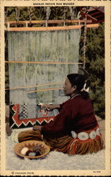 Navajo Indian Rug Weaver Native Americana Postcard Postcard