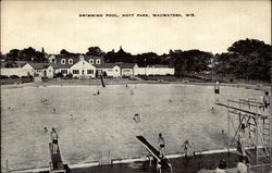 Swimming Pool, Hoyt Park Wauwatosa, WI Postcard Postcard