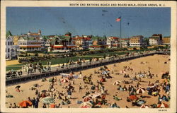 South End Bathing Beach and Board Walk Ocean Grove, NJ Postcard Postcard