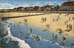 Beach Scene Showing Near Boardwalk Postcard