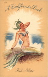 A California Dish - Fish & Chips Postcard