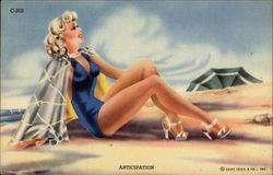 Anticipation Swimsuits & Pinup Postcard Postcard