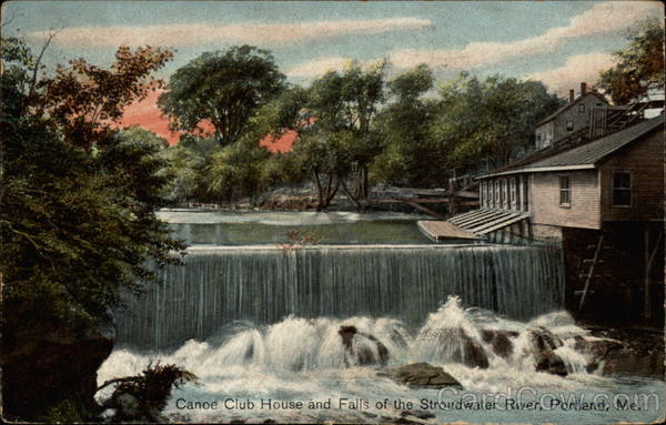Canoe Club House and Falls of the Stroudwater River Portland Maine