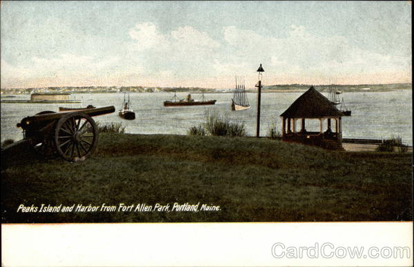 Peaks Island and Harbor from Fort Allen Park Portland Maine