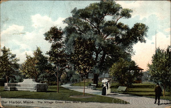 The Village Green from Main Street Bar Harbor Maine