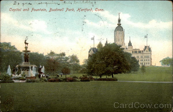Capitol and Fountain, Bushnell Park Hartford Connecticut