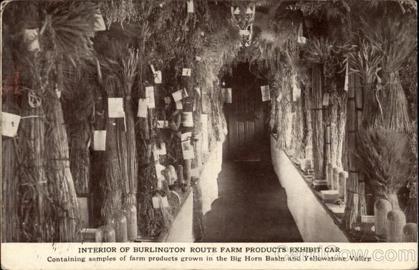 Interior of Burlington Route Farm Products Exhibit Car