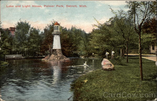 Lake and Light House, Palmer Park Detroit Michigan