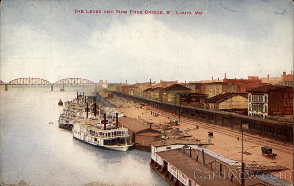 The Levee and New Free Bridge St. Louis Missouri