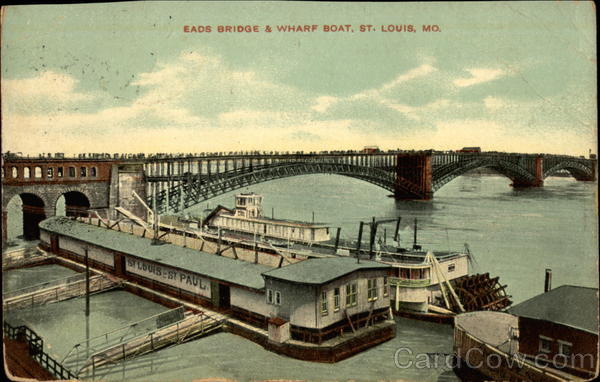 Eads Bridge & Wharf Boat St. Louis Missouri