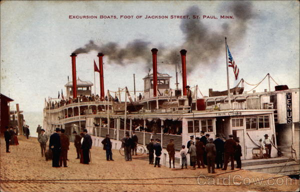 Excursion Boats, Foot of Jackson Street St. Paul Minnesota