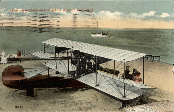 Hydro-Aeroplane on the Beach Atlantic City New Jersey