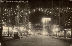 Champa St at night Postcard