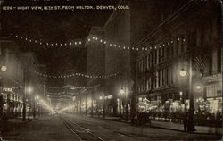 Night View, 16th St. from Welton Postcard