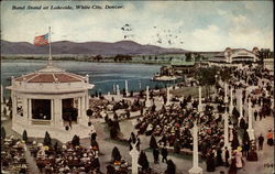 Band stand at lakeside, White City Postcard