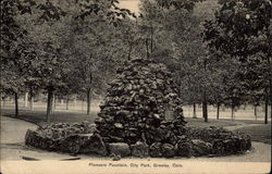 Pioneers Fountain - City Park Postcard