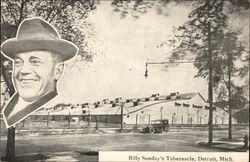 BIlly Sunday's Tabernacle Detroit, MI Postcard Postcard