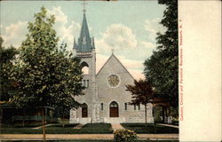Catholic Church and Parochial Residence Newport, NY Postcard Postcard