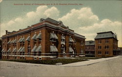 American School of Osteopathy and A.S.O. Hospital Postcard