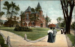 The City Library Springfield, MA Postcard Postcard