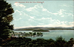 Lake Bomoseen, Birds Eye View Postcard