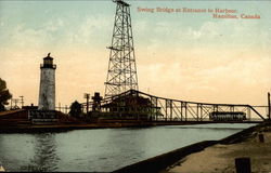 Swing Bridge at Entrance to Harbour Hamilton, Canada Misc. Canada Postcard Postcard
