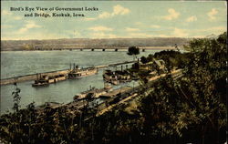 Bird's Eye View of Government Locks and Bridge Postcard