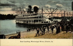 Boat Landing, Mississippi River Iowa Clinton Postcard Postcard