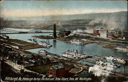 Pittsburgh Harbor The Point and Three Rivers from Mt. Washington Postcard