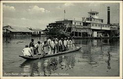 Puerto Fluvial - Flubhafen - River Port, Barraquilla, Columbia Postcard