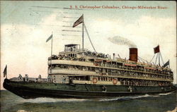 S.S. Christopher Columbus, Chicago-Milwaukee Route Postcard