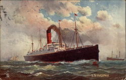 S.S. Ivernia Postcard