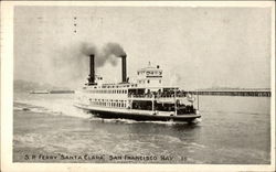 S. P. Ferry "Santa Clara", San Francisco Bay Postcard